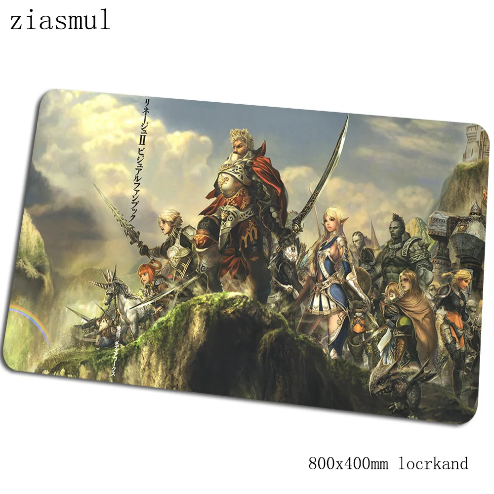 Lineage 2 коврик для мыши 80x40 см игровой коврик для мыши с изображением Аниме Толстая офисный ноутбук с алюминиевым корпусом стол коврик с обработанным краем padmouse игры pc gamer коврики - Цвет: Size 800x400x2mm