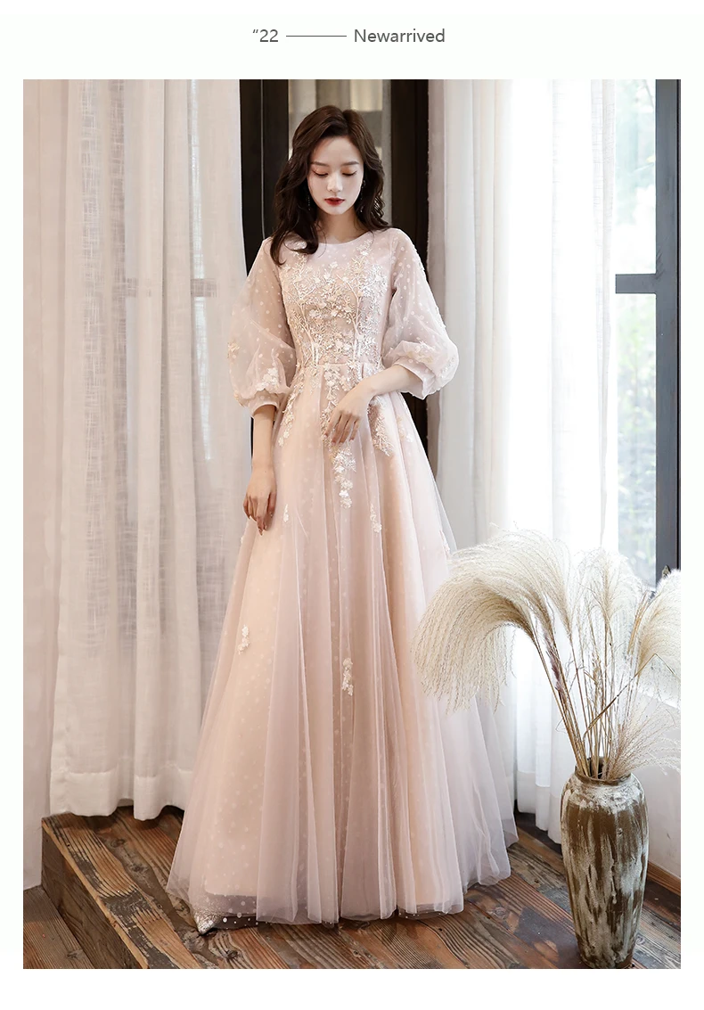 long formal dresses for women Pink Evening Dress 2020 New Stylish Illusion O-neck Appliques 3D Flower Formal Dresses a Line Prom Dress Haute Couture Pageant white evening dresses