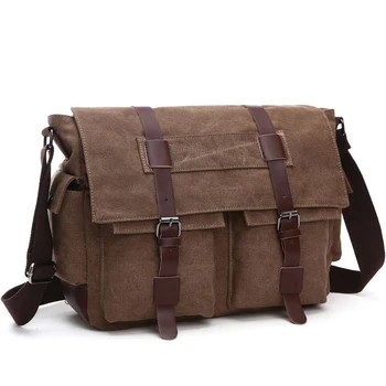Borse a tracolla da uomo per affari, borsa a tracolla vintage in tela, borsa a tracolla retrò casual da ufficio e da viaggio