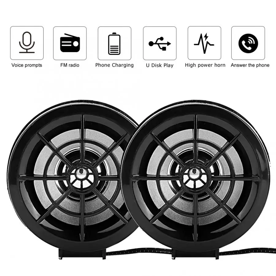 1 пара мотоцикл Bluetooth MP3 музыкальный аудио динамик с usb-портом для зарядки 9-16 В динамик мотоцикл