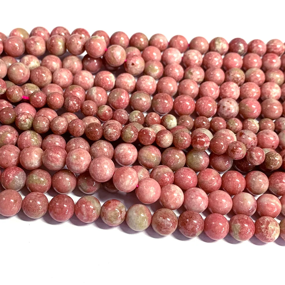 Veemake Natural Red Pink Thulite Round Loose Gemstone Necklaces Bracelets Earrings Women's Beads For Jewelry Making 07033 6