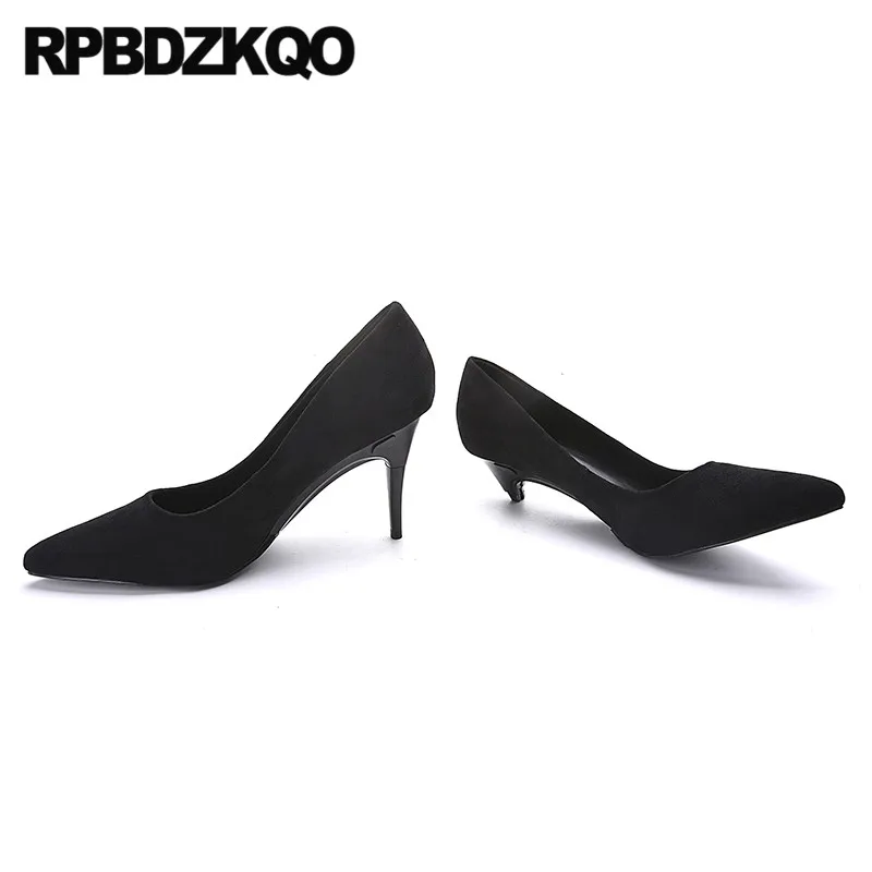 Scarpin Kitten 2021 на низком каблуке Цвет Черный Обувь из натуральной кожи Модные