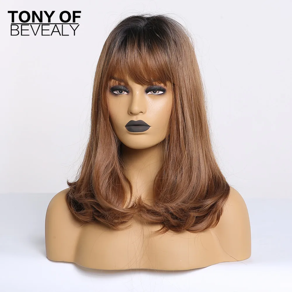 Парик для косплея афро женщин средней длины синтетические волосы с волнистыми