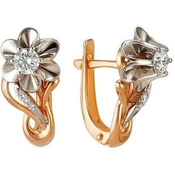 

Master brilliant earrings flowers with 8 diamonds in red gold