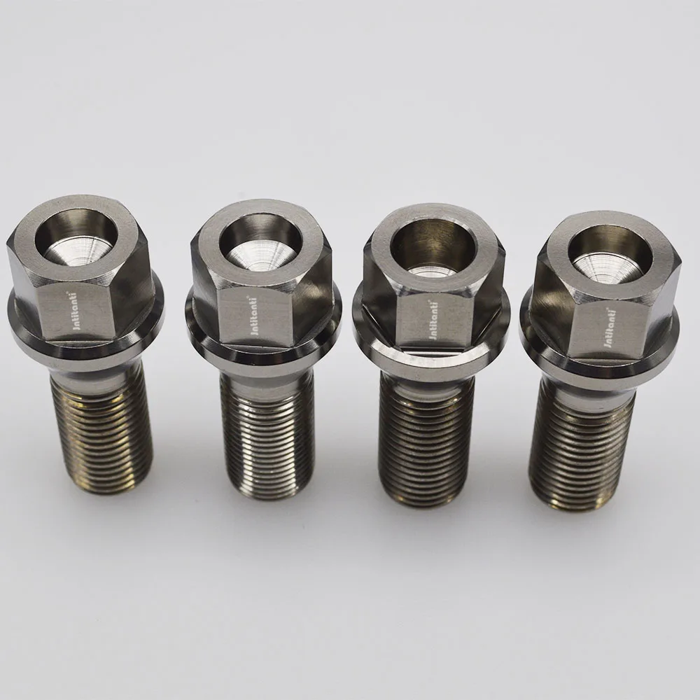 

China factory supply high performance strong silver color 60 degree cone seat Gr.5 titanium alloy lug bolts M14*1.25*28