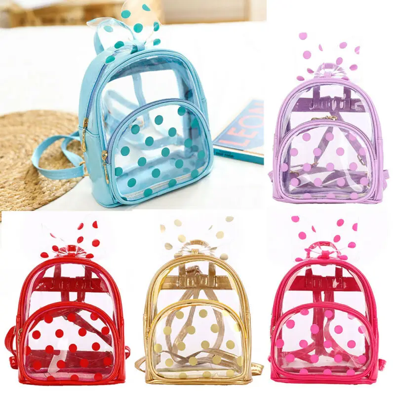 Новый прозрачный рюкзак из ПВХ для девочек водонепроницаемая школьная сумка