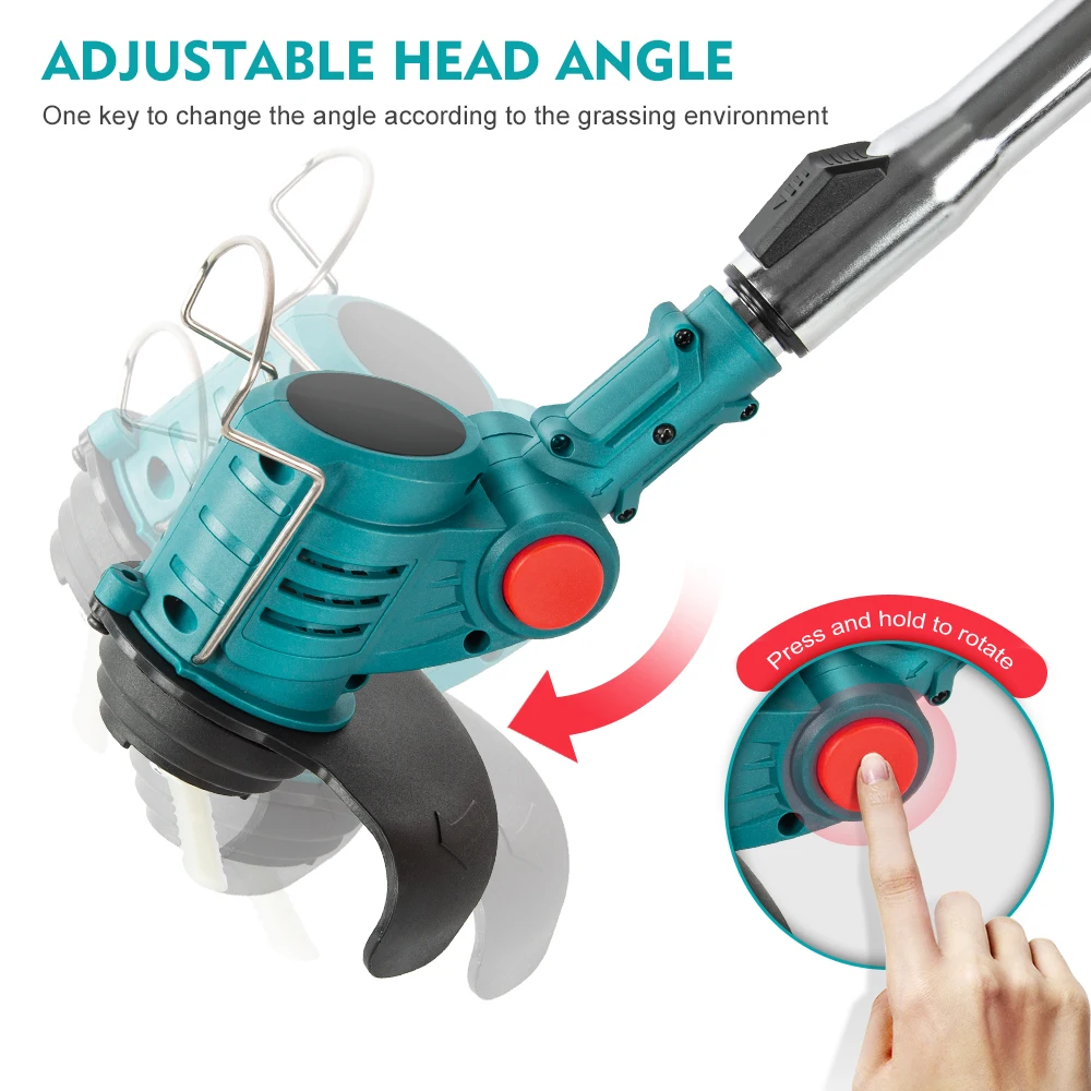 Electric Grass Trimmer for Makita 18V Lawn Mower Cordless Brush Li-Ion Auto Release String Cutter Power Household Garden Tools