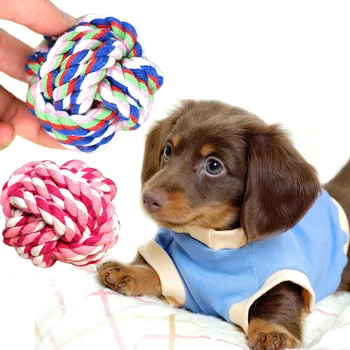 

Pet Toy Hand-woven Ball of Cotton Rope Dog Chew Toy Supplies Dog Toy Small