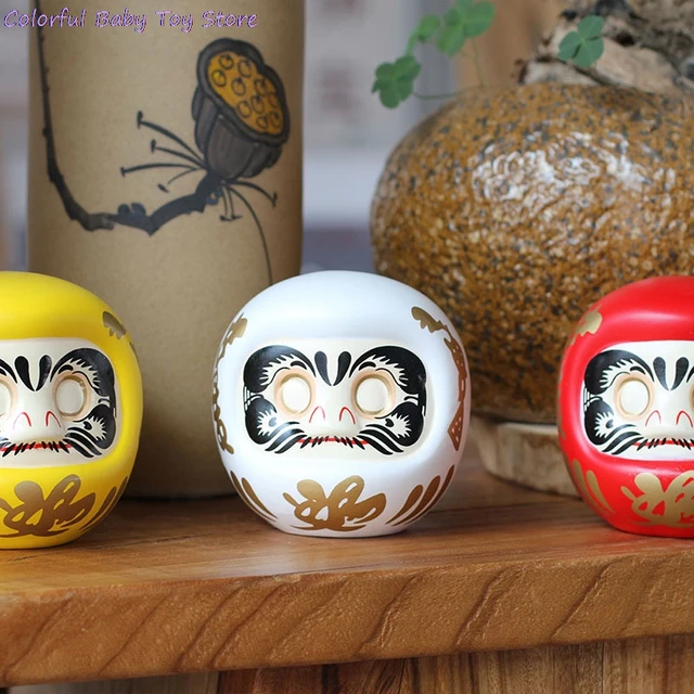 4 Inch Japanese Ceramic Daruma Doll Lucky Cat Fortune Ornament Money Box Office 2