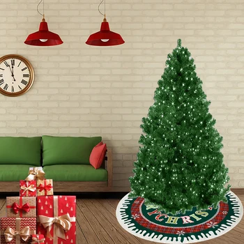 

Christmas Ornament Cloth Soft Xmas Tree Skirt Decoration 90cm Round Tree Skirt for 2021 New Year Home Holiday Party Decoration