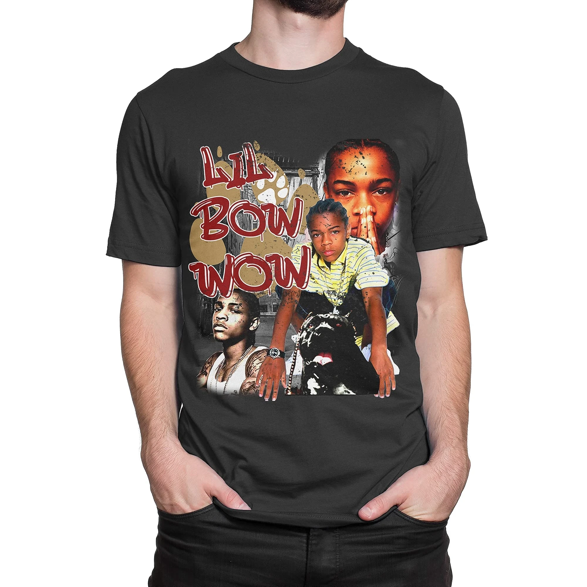 Vintage Rare 2000 Lil Bow Wow Beware Dog Bootleg Rap Tees T Shirt Unisex  Cotton Clothing| | - AliExpress