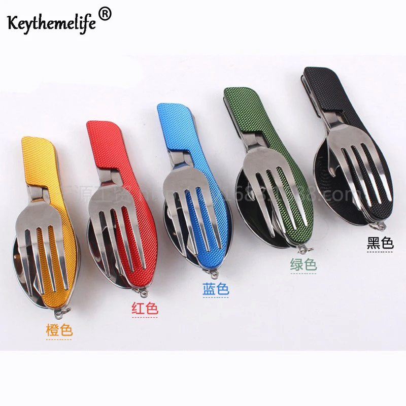 

Portable Multifunction Dinnerware Folding Knife Combination Knife Dinnerware Sets Outdoor Camping Travel Tools Dropshipping
