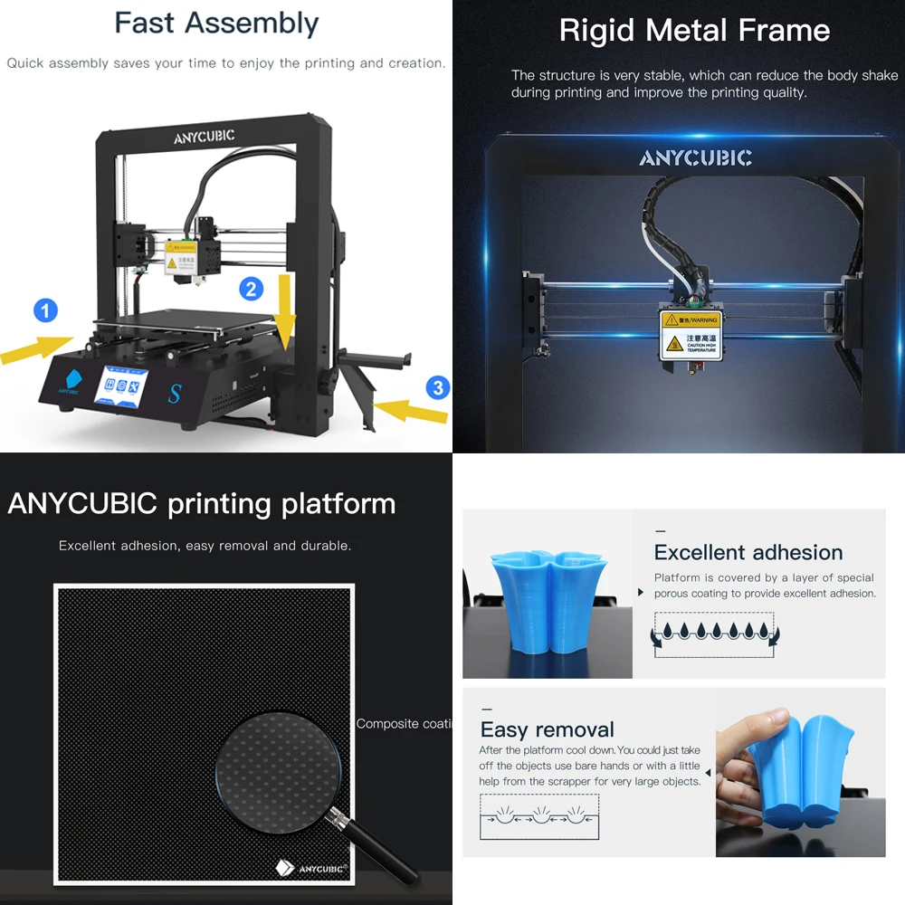 ANYCUBIC мега S 3D принтеры обновления принтер Наборы большого размера плюс