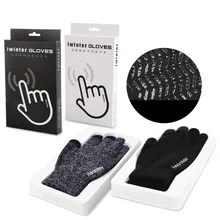 Мужские перчатки, модные женские вязаные перчатки с сенсорным экраном, утепленные теплые зимние перчатки с полным пальцем, варежки