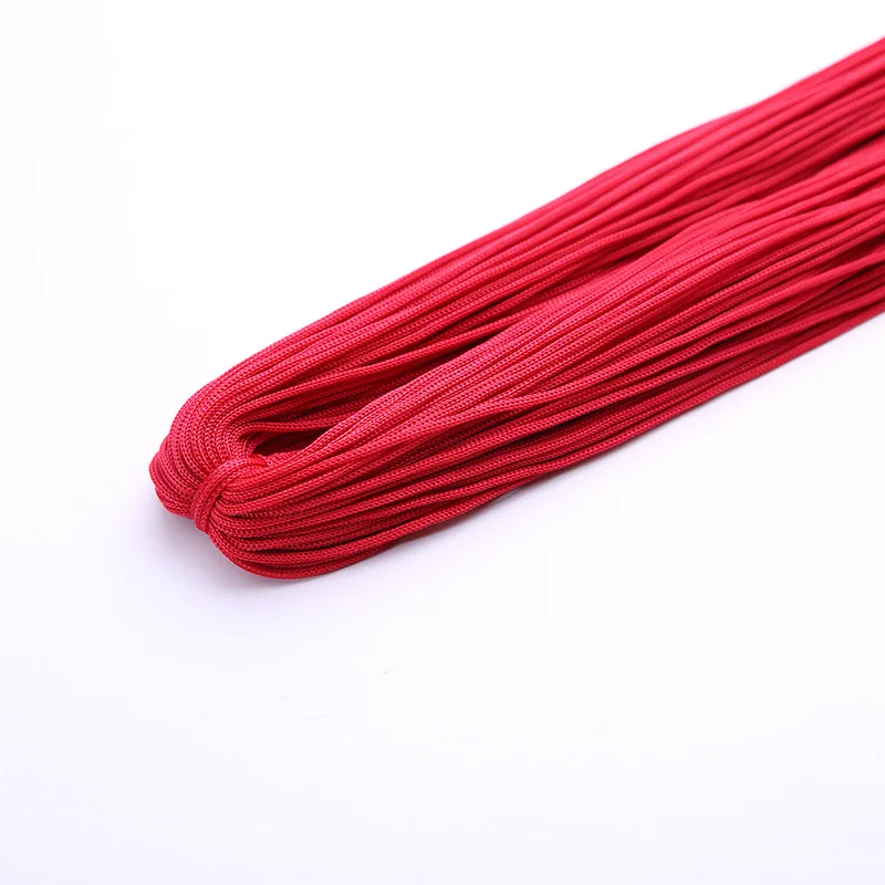 Многоцветная 40-50 м прочная плетеная макраме шелковая атласная нейлоновая веревка для плетения браслетов своими руками фурнитура для изготовления бисерной нити 1 мм - Цвет: 3