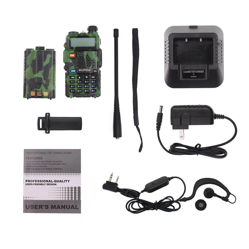 2 шт BaoFeng UV-5R рация 5 Вт двухдиапазонный 136-174 МГц/400-520 МГц UV5R 128CH VOX фонарик fm-приемопередатчик для радиолюбителей