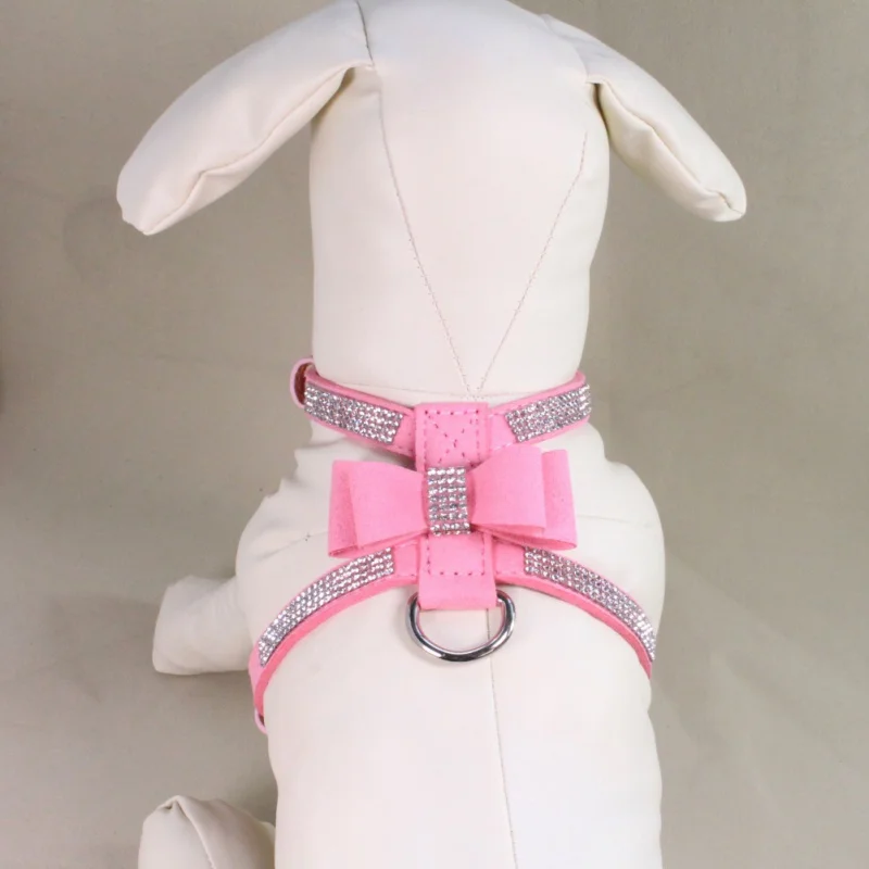 

Shiny Rhinestone Pet Chest Strap Dog Bow Collar Puppy Necklace Collar Pet Dog Deep Purple Large Size / S M L.
