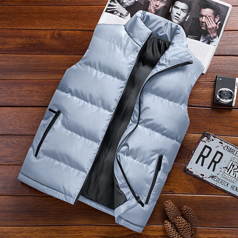 

Ymwmhu Mens Jacket Vest Winter Fashion Casual Coats Male Cotton-Padded Men's Sleeveless Vest Men Waistcoats Brand Clothing
