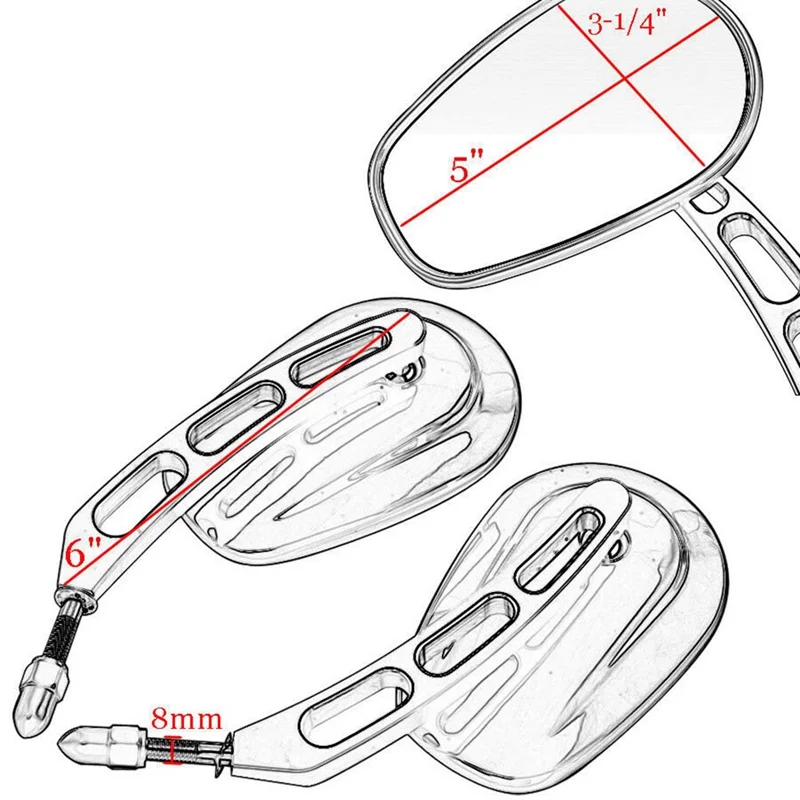 1Pair Rearview Mirror Motorcycle Black Bar End Mirror Motorcycle Passenger Side