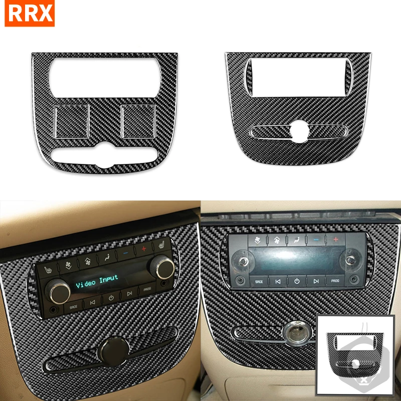 

For Chevrolet Silverado LTZ 2007-2013 Back Row Sound Control Panel Carbon Fiber Stickers Kit Interior Trim Cover Car Accessories