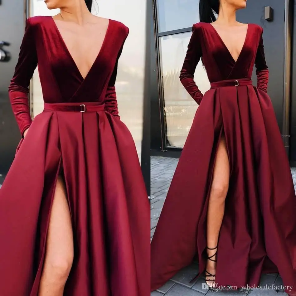 Бордового цвета с глубоким v-образным вырезом Туфли на выпускной из сатина платья