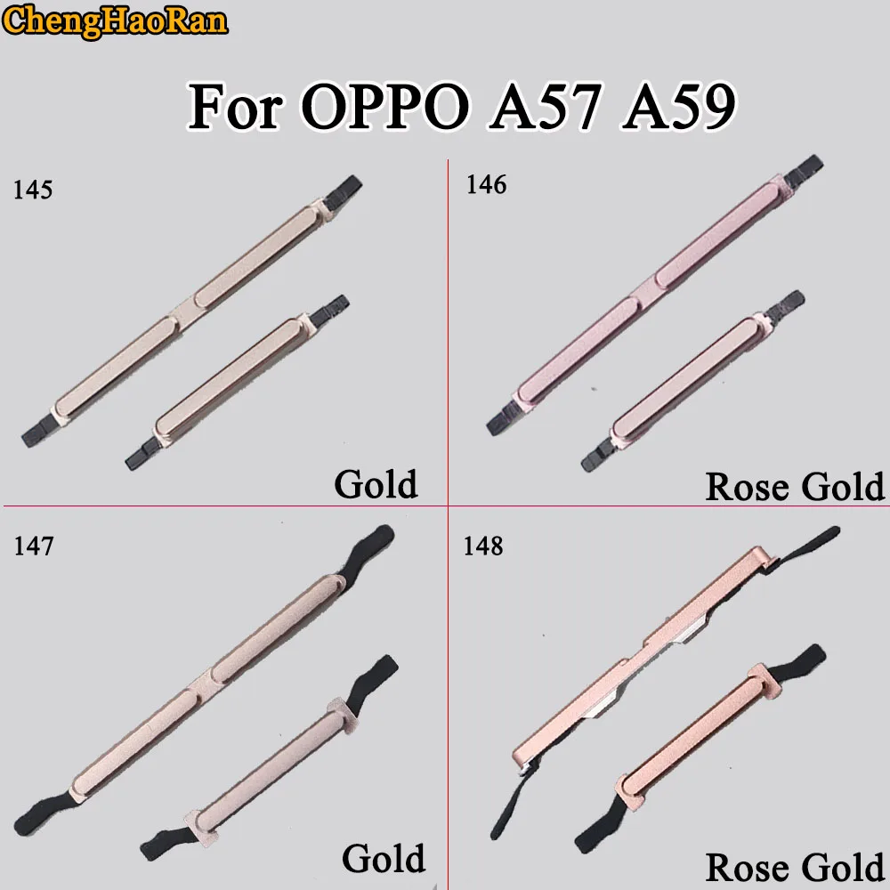 

ChengHaoRan 1Pcs For OPPO A57 A59 Brand New Side Button Set Power Button + Volume Button Switch Button Set Parts