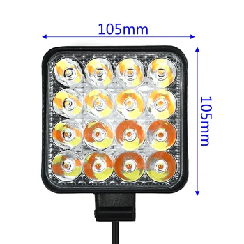 

16-LED Working lights 48W Dual Color White/Yellow Inspection Lamp 5000LM