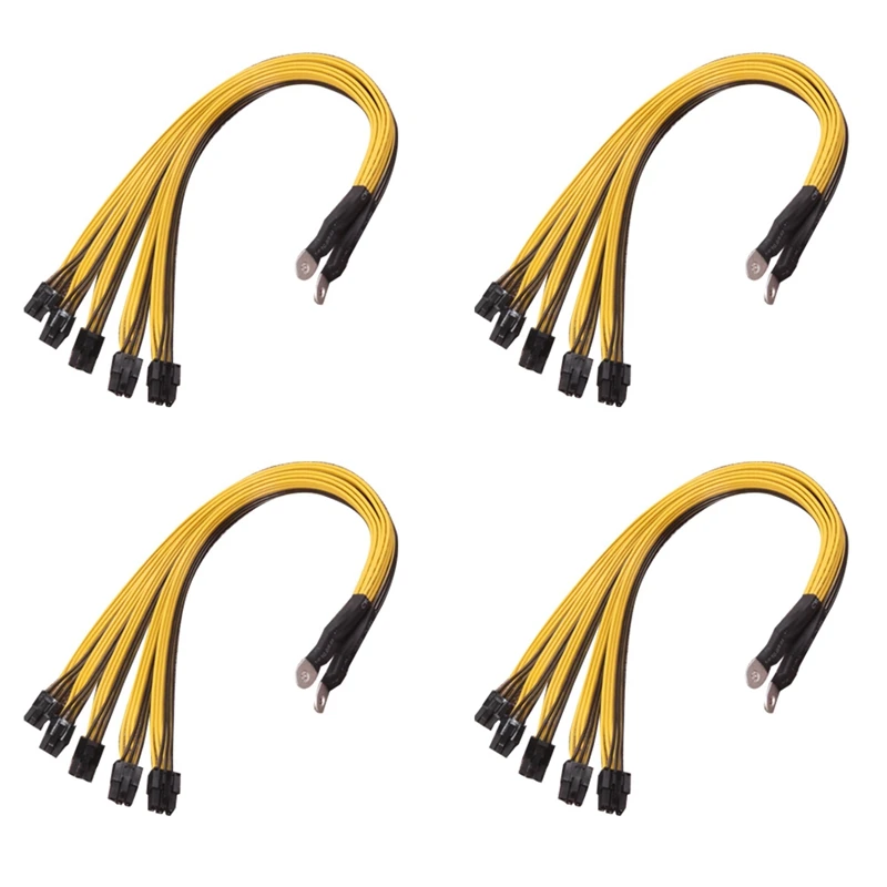 4 шт. 6-контактный разъем Sever кабель питания PCIe Express для P3 S7 S9 S11 Bitmain блока майнинга |