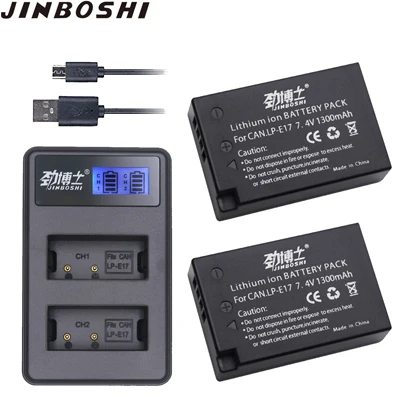 5 шт. LPE17 LP E17 LP-E17 Замена Батарея+ ЖК-дисплей USB Dual Зарядное устройство для цифровой однообъективной зеркальной камеры Canon EOS M3 M6 200D 750D 800D 8000D 760D T6i T6s поцелуй X8i - Цвет: 2X B and Charger
