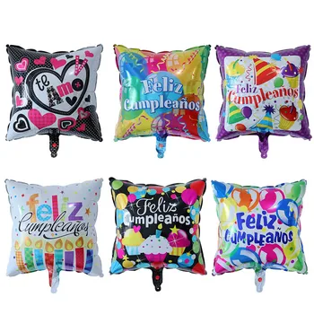 

5pcs 22inch Feliz Cumpleanos Spanish Balloon TE AMO Helium Ballon Happy Birthday Party Wedding Air Globos Valentine's Day Decors