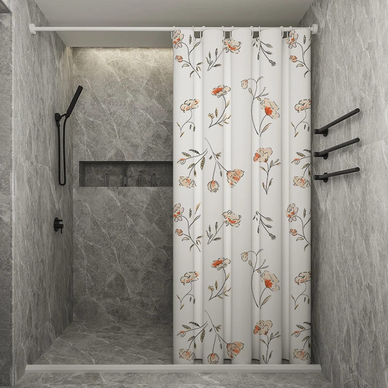 

Not in/Flower Brook, Customizable Shower Curtain for Bathroom, Thick Fabric, Mildewproof Fabric, Hook Style, 99.9% Waterproof