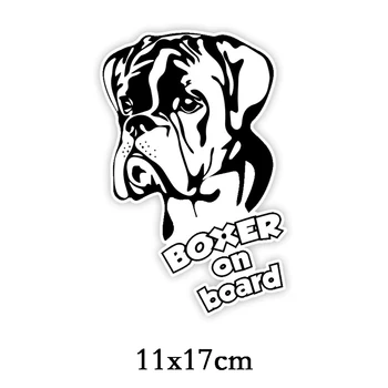 

Dawasaru Dog Boxer on Board Funny Car Sticker Waterproof Decal Laptop Motorcycle Auto Accessories Decoration PVC,17cm*11cm