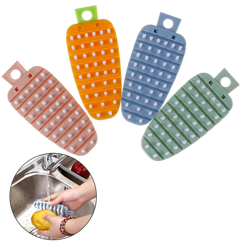 

1pc Kitchen Fruit and Vegetable Brush Veggie Scrubber Washing Sponge Scrubber