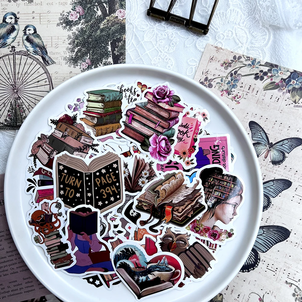 50Pcs Read Books Series Stickers Travel Junkl Journal Craft Paper DIY Scrapbooking Diary Album TN Phone Sticker Decorative cartoon stickers decorative stickers self adhesive stickers stationery stickers paper stickers adhesive stickers decorative labels stickers cartoon sticker handbook stickers diy scrapbooking accessories