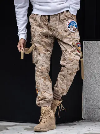 Men Beam Mouth Pants Elastic Trousers Autumn Military Camouflage Trousers Jogger And Leisure Training tactical overalls
