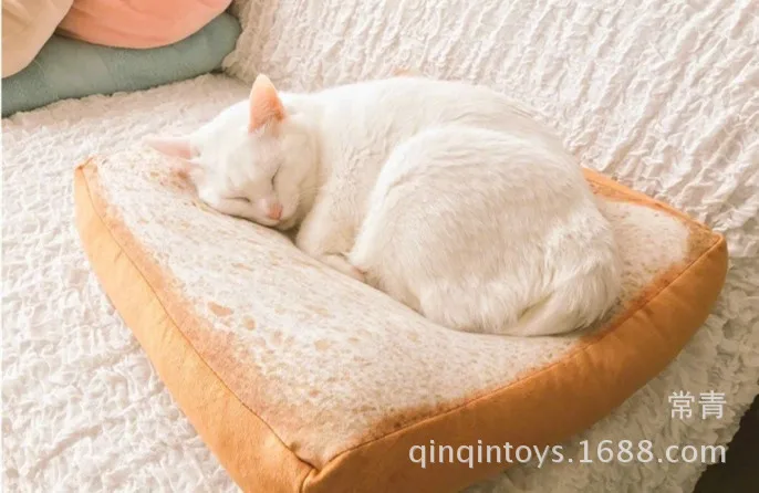 Модель Weibo Стиль Знаменитостей хлеб сиденье Подушка ломтик подушка в виде тоста плюшевый Кот только в форме хлеба подушка