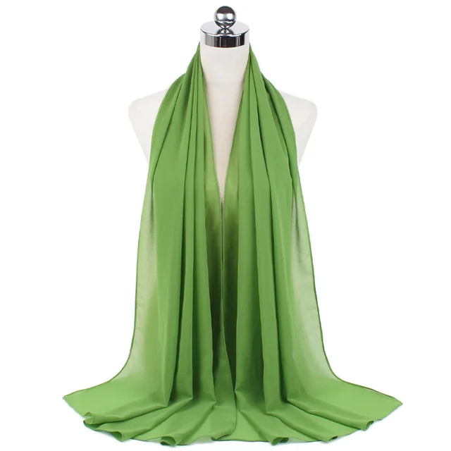 High Quality Good Stitching Stitch Plain Premium Heavy Chiffon Hijab Scarf Malaysian Women's Scarves Hijabs Long Shawl Shawls 37
