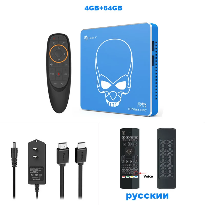 Beelink GT-King Pro Smart tv BOX Голосовое управление Android 9,0 Amlogic S922X-H 4 Гб DDR4+ 64 Гб EMMC Dual WiFi 4K 75 Гц HD медиаплеер - Цвет: add MX3 English