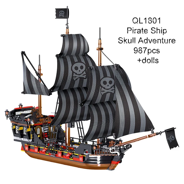 Kids Toys Ship Pirate Model MOC Bricks The Eternity Pirates Boats Building Blocks Ideas Series Boat Bricks Boys Birthday Gifts 4