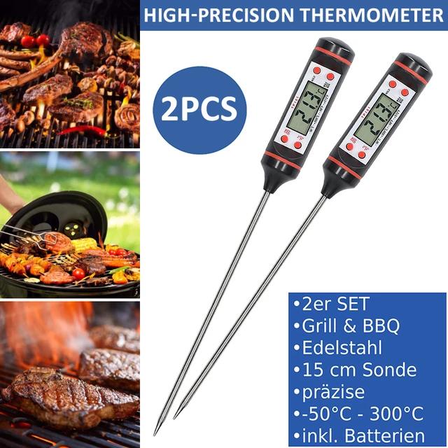 2pcs Meat Thermometer - Food Kitchen Probe for Precise Cooking