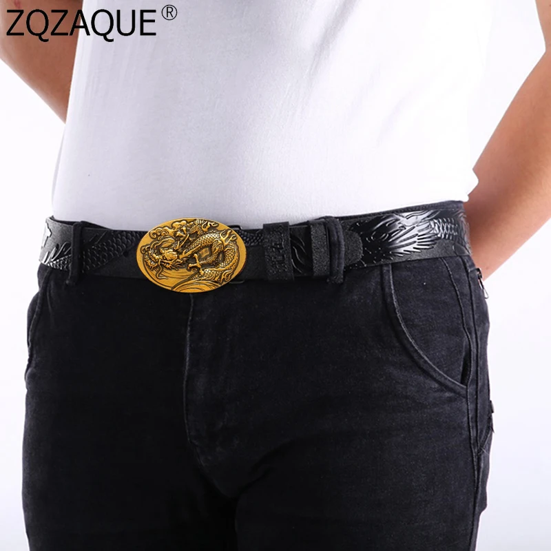 Роскошный дизайнерский ремень в китайском стиле для мужчин черный коричневый