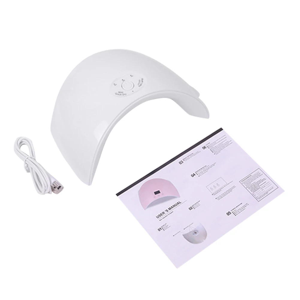 36W LED Infrared Intelligent Timing Nail Art UV Gel Lamp Dryer Manicure Machine - Color: White