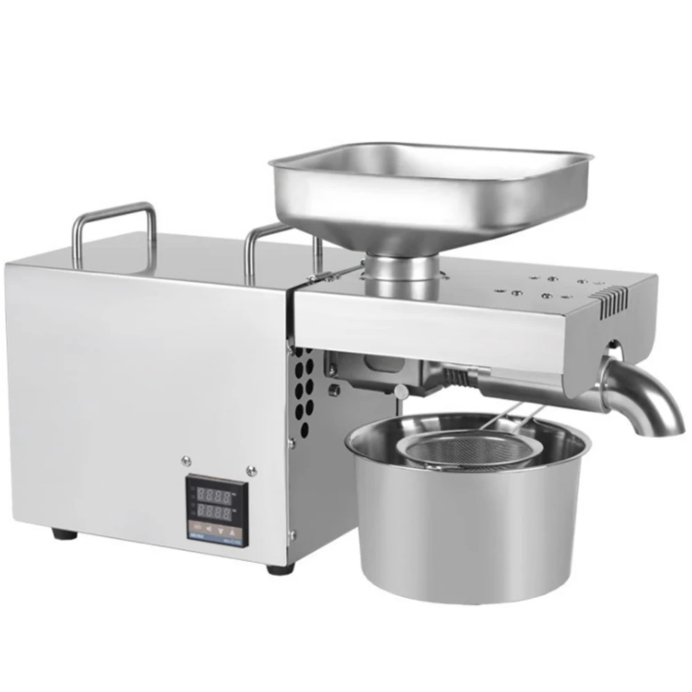 

Oil Press Machine Equipment For Business Full-Auto LCD Cold Oil Pressers Stainless Steel Oil Extractor Send Squeeze Rod 110V220V