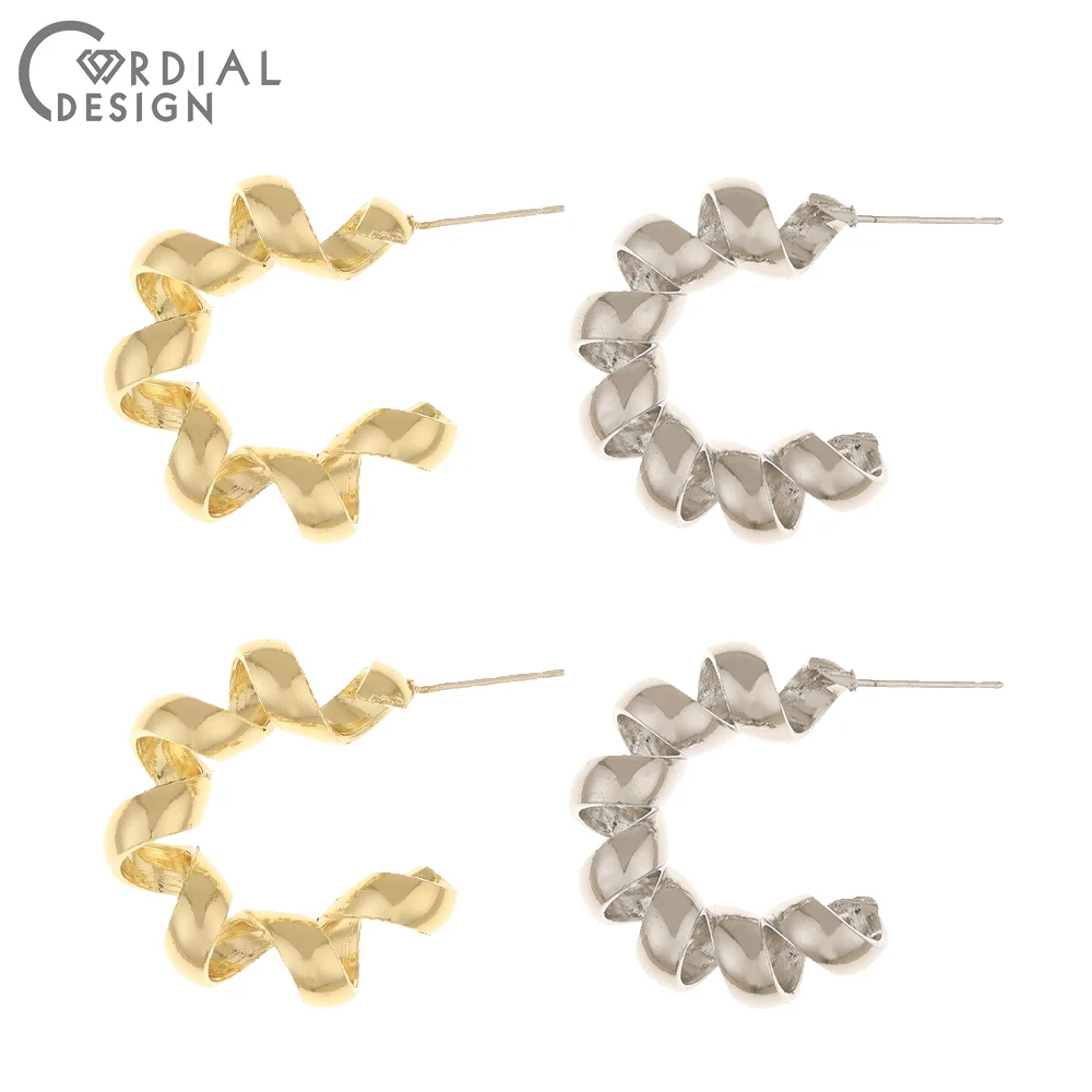 Cordial Design 50Pcs 22*28MM Jewelry Accessories/Spiral Effect/Earrings Stud/Hooks Shape/Jewelry Finding &ampamp Components/Hand Made |