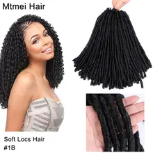 Mtmei волосы 1" мягкие locs крючком волосы богиня искусственные локоны в стиле Crochet волосы удлинения прямые мягкие волосы мягкие дреды, косы волос