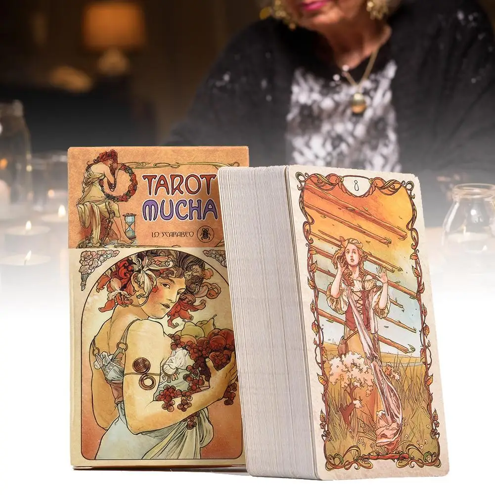 78 Tarot Mucha Board Games Cards Deck Board Game Card Box Party Table Games Playing Cards Family Entertainment
