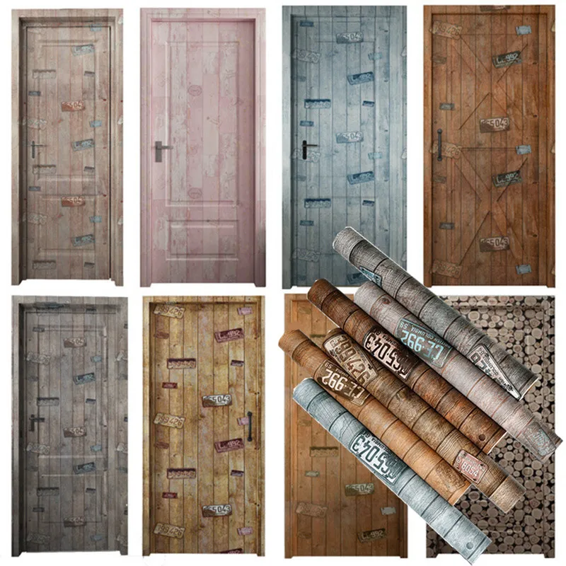 Pegatinas creativas de la industria en las puertas, papel tapiz para