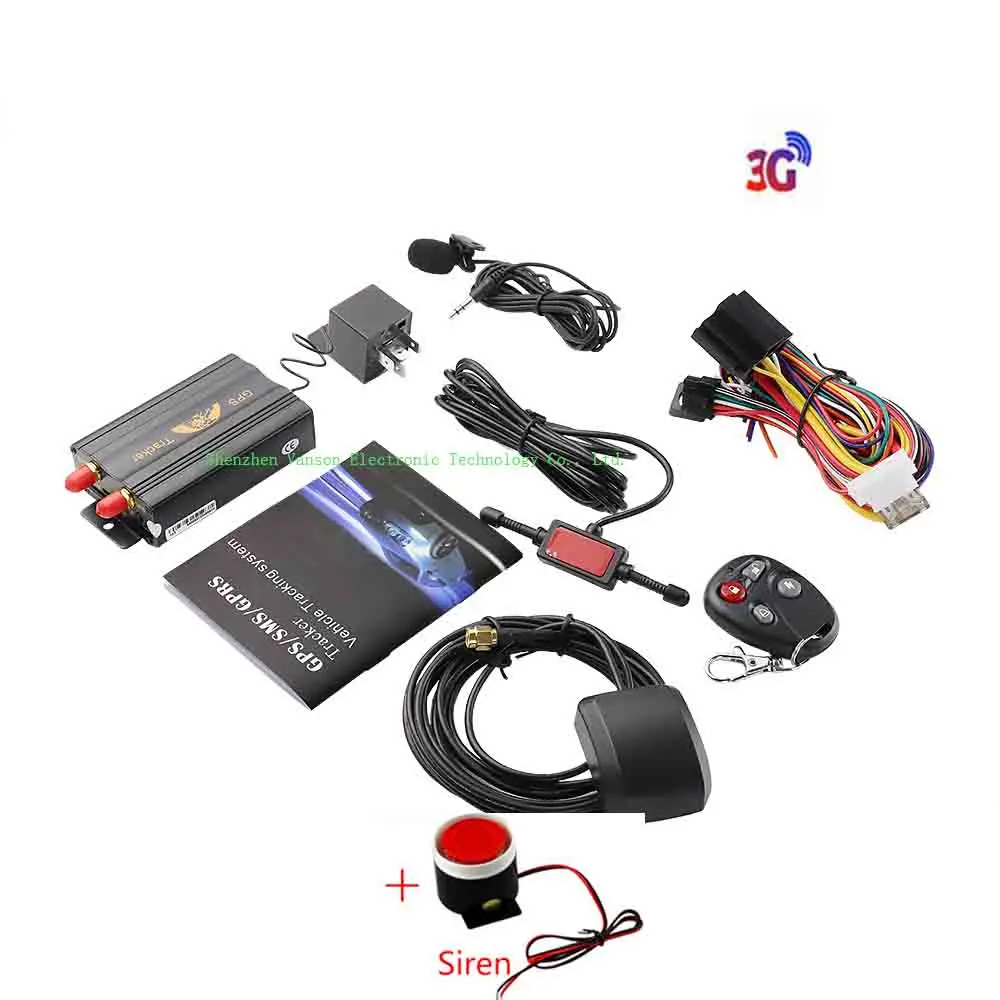 3g COBAN gps 103B GSM/GPRS/gps Авто Автомобиль TK103B трекер устройство слежения с дистанционным управлением Противоугонная Автомобильная сигнализация - Цвет: 3G  siren no box