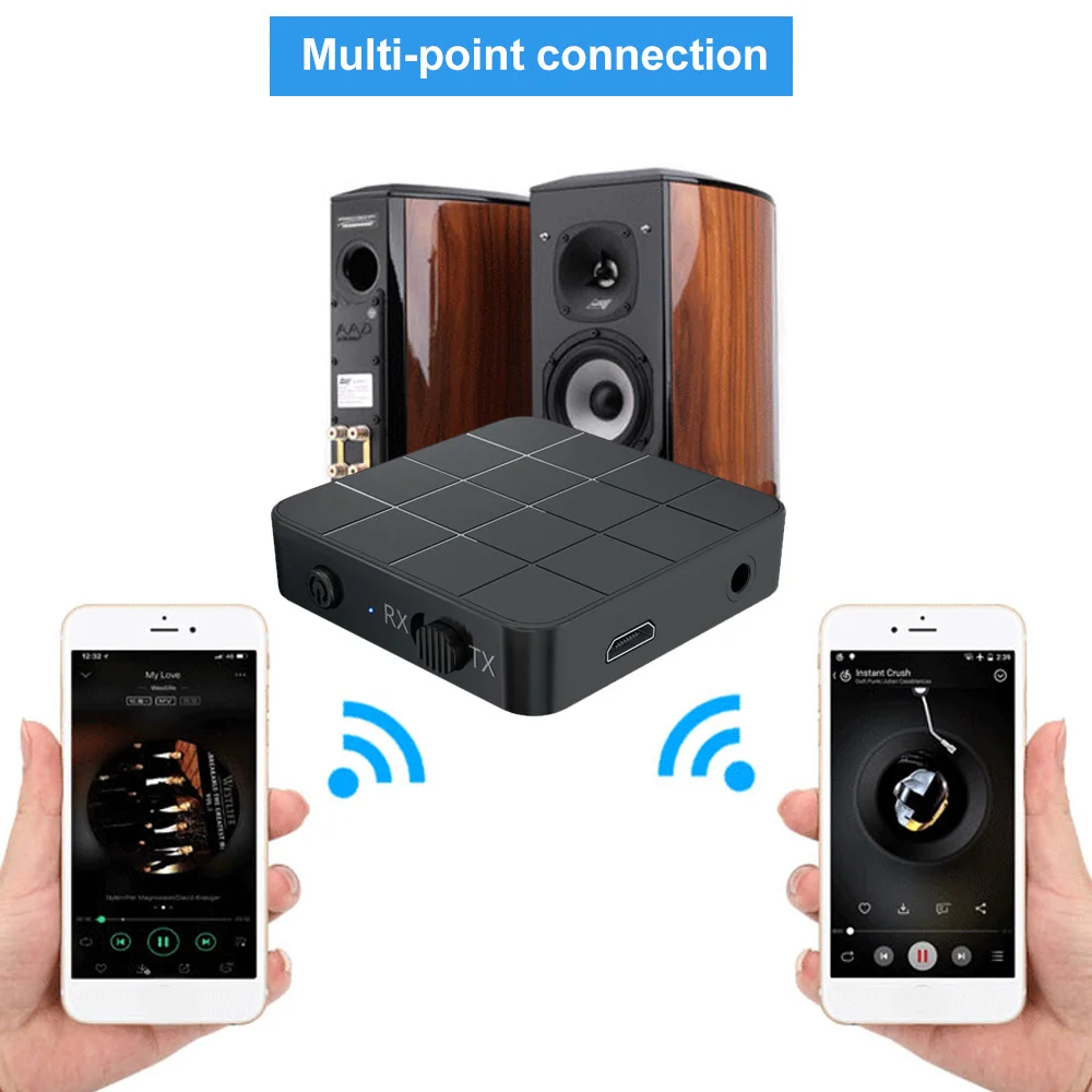 Durable Bluetooth Transmitter Receiver Hands Free Speaker Headphone HIFI 2 In1 RCA Audio Adapter Sound Power Amplifier