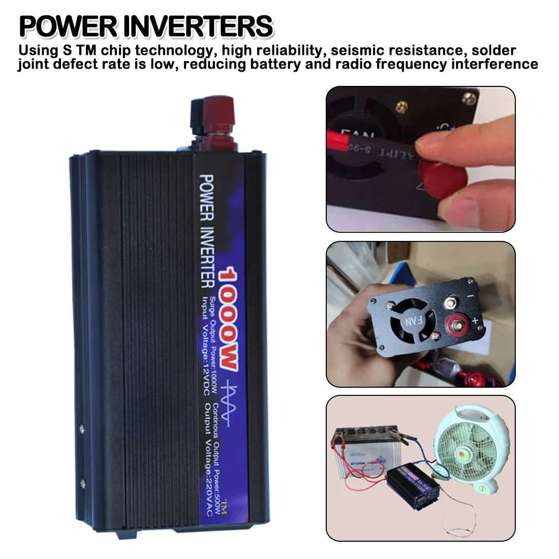 

DC12V/24V-AC220V 1000W Pure sine wave Inverter 1000W Power Converter Booster Voltage Transformer Power inverters Inversor